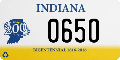 IN license plate 065O