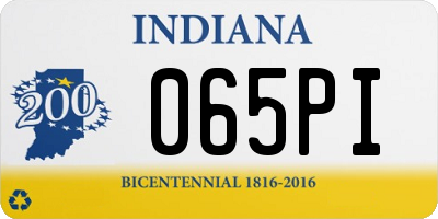 IN license plate 065PI