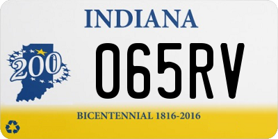 IN license plate 065RV