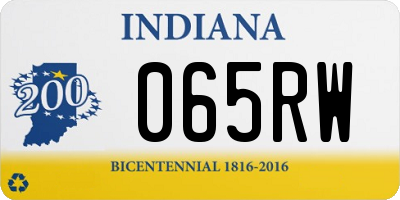 IN license plate 065RW