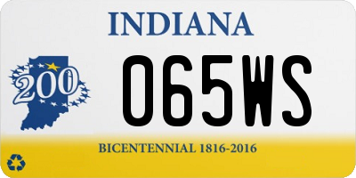 IN license plate 065WS