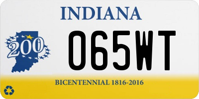 IN license plate 065WT