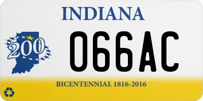 IN license plate 066AC