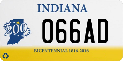 IN license plate 066AD