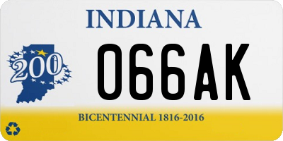 IN license plate 066AK