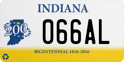 IN license plate 066AL