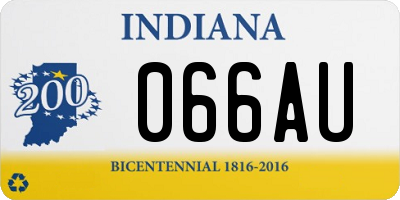 IN license plate 066AU