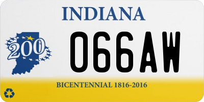 IN license plate 066AW