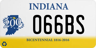 IN license plate 066BS