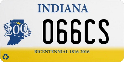IN license plate 066CS