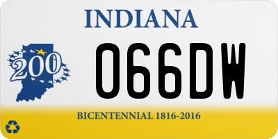 IN license plate 066DW