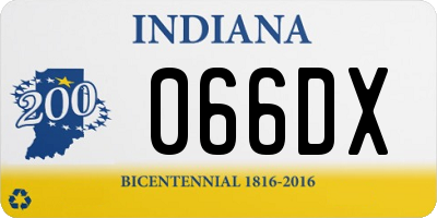 IN license plate 066DX