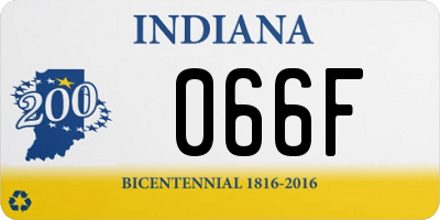 IN license plate 066F