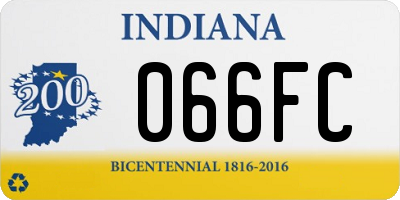 IN license plate 066FC