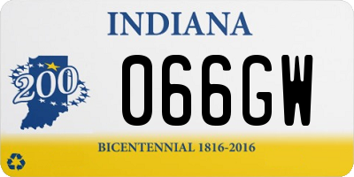 IN license plate 066GW