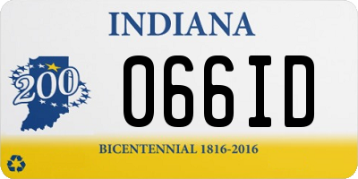 IN license plate 066ID