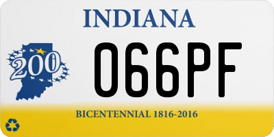 IN license plate 066PF