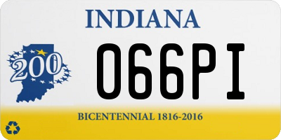 IN license plate 066PI