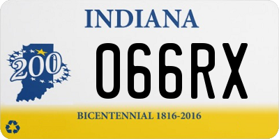 IN license plate 066RX