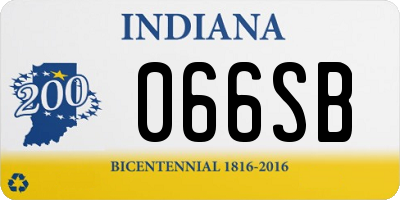 IN license plate 066SB