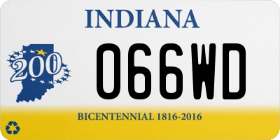 IN license plate 066WD