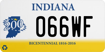 IN license plate 066WF