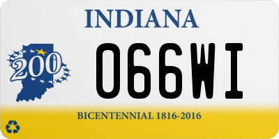 IN license plate 066WI