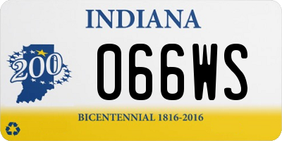 IN license plate 066WS