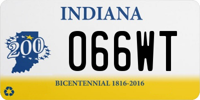 IN license plate 066WT