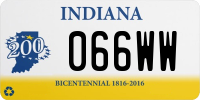 IN license plate 066WW