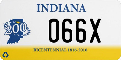 IN license plate 066X