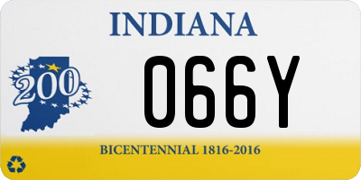 IN license plate 066Y