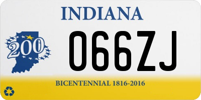 IN license plate 066ZJ