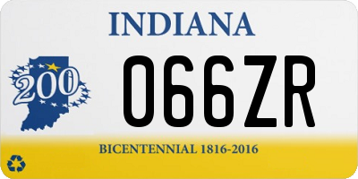 IN license plate 066ZR