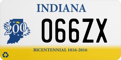 IN license plate 066ZX