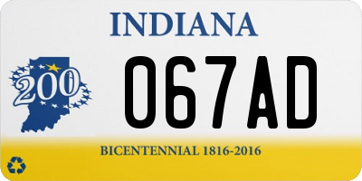 IN license plate 067AD