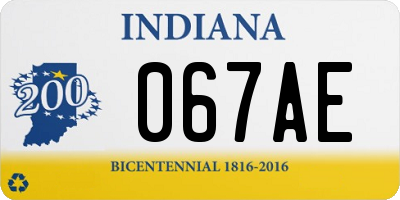 IN license plate 067AE