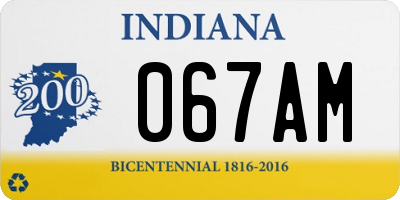 IN license plate 067AM