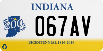 IN license plate 067AV