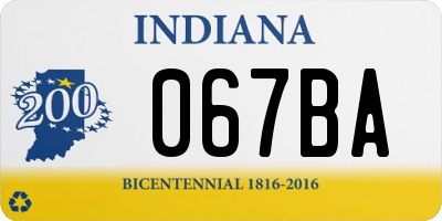 IN license plate 067BA