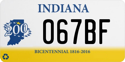 IN license plate 067BF