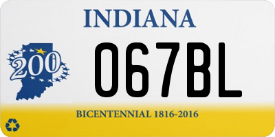 IN license plate 067BL
