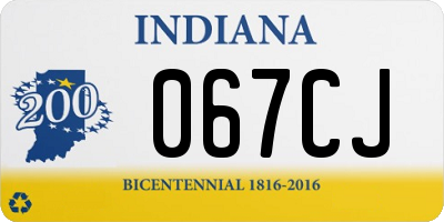 IN license plate 067CJ