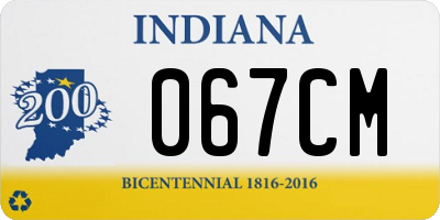 IN license plate 067CM