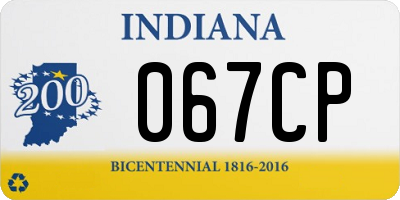 IN license plate 067CP