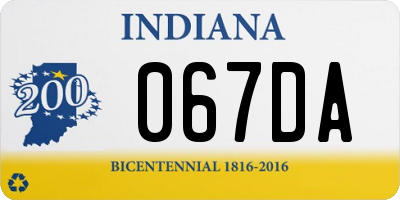 IN license plate 067DA