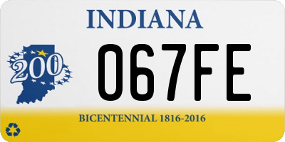 IN license plate 067FE