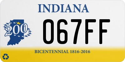 IN license plate 067FF