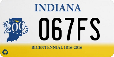 IN license plate 067FS