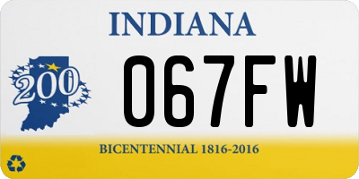 IN license plate 067FW